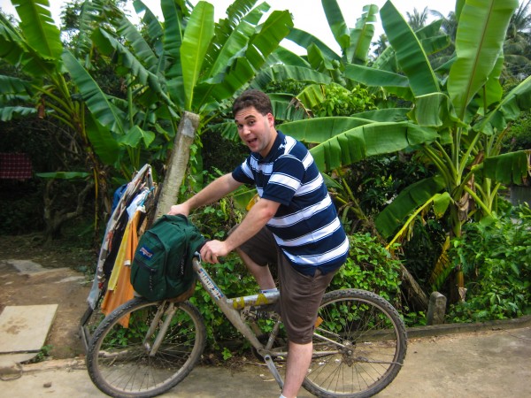 Dave Rides Bike in Ben Tre Province Vietnam