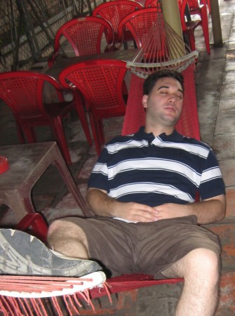Dave Sleeps in Hammock at Ngoc Qui Vietnam