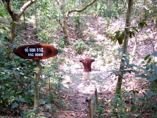 Dave in B52 Bomb Crater Cu Chi Vietnam