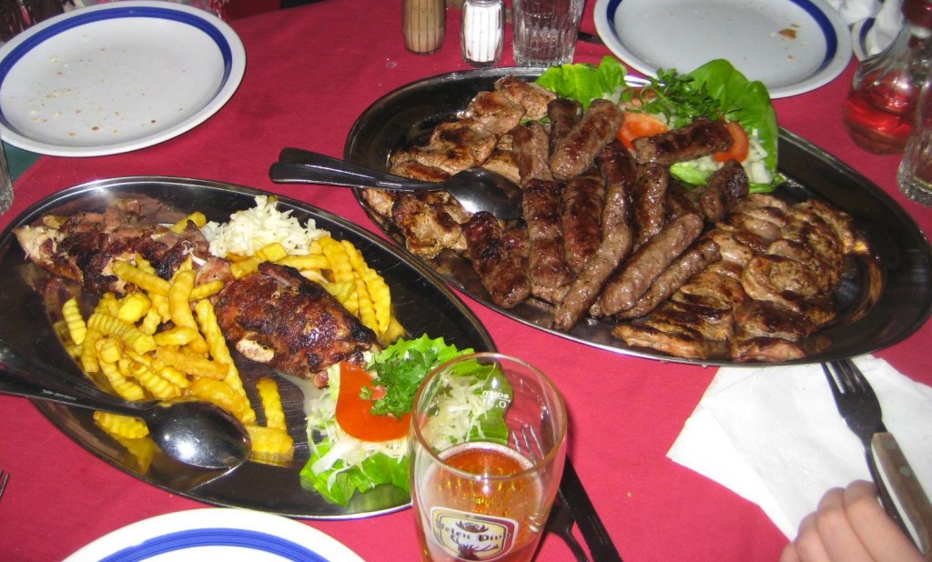 Belgrade (Beograde), Serbia dinner of meat and potatos