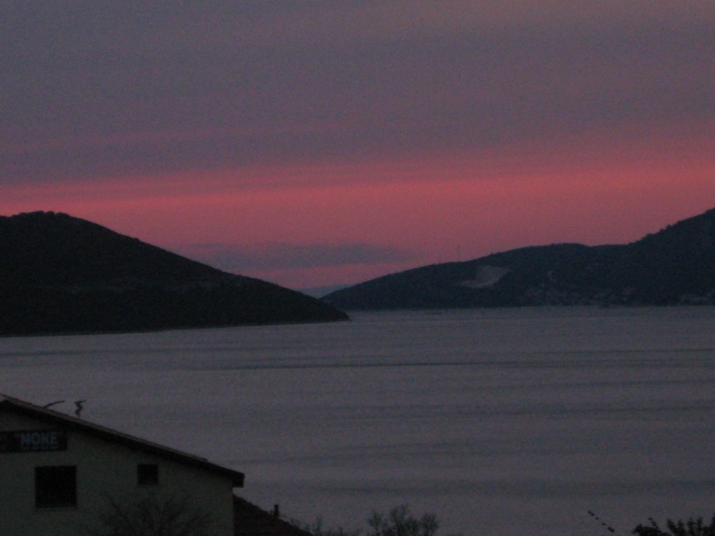 Bosnia sunset over Adriatic Sea