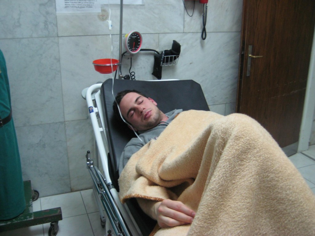 Sick in hospital in Zagreb, Croatia