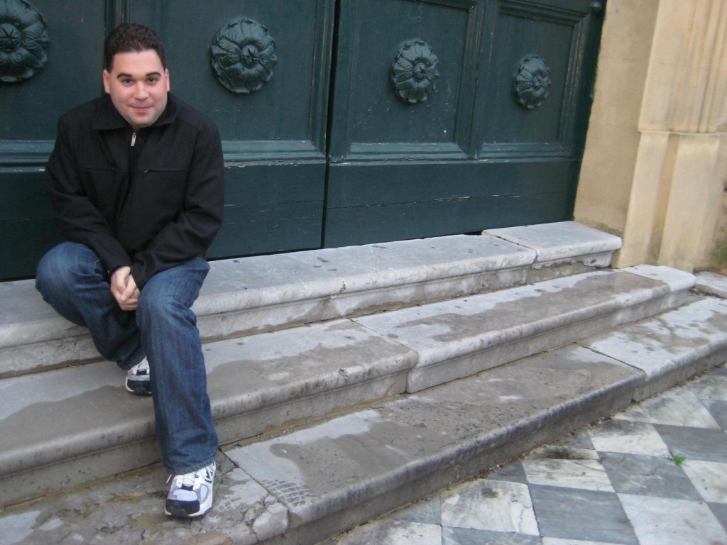 Church steps in Corleone Sicily, Italy