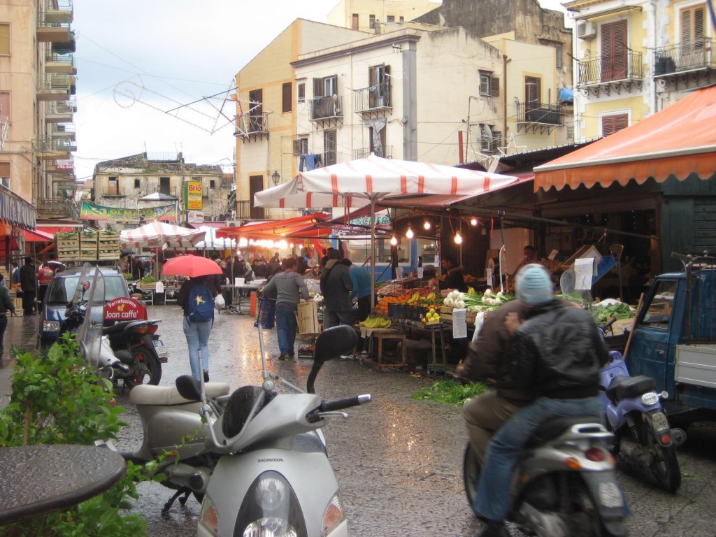 Palermo Sicily Italy - Motos in Market