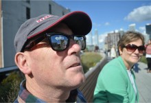 NYC buildings in sunglasses on the High Line