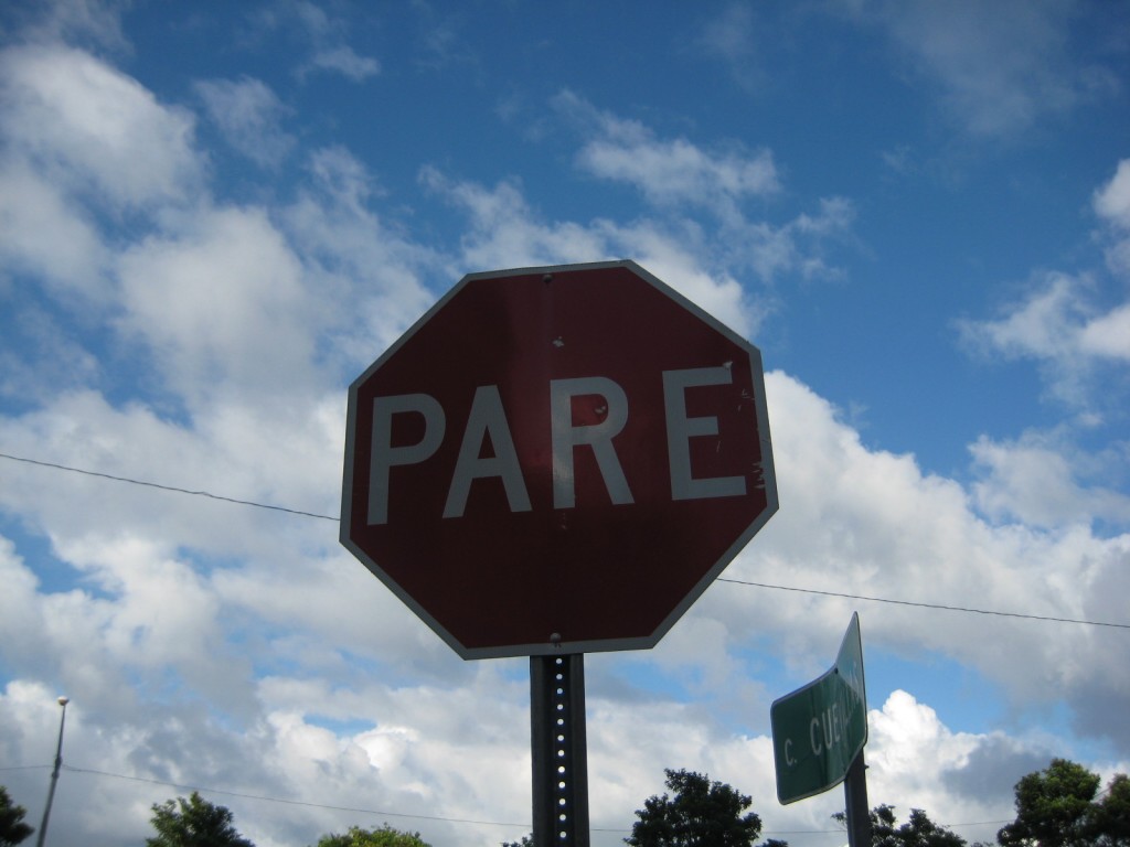 Stop sign in San Juan Puerto Rico