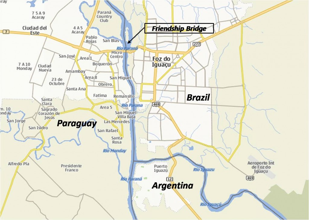 Triple Frontier: Brazil Paraguay and Argentina Map