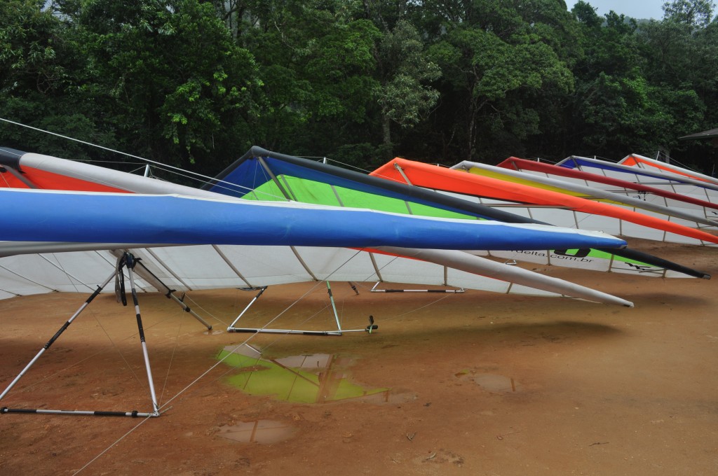 Hang gliders ready for Take-off Rio Brazil