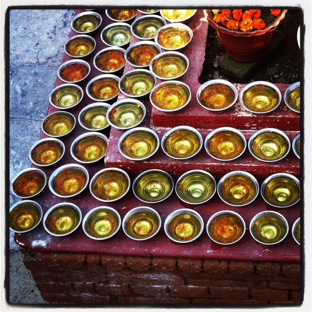 bowls at Boudhanath Stupa kathmandu nepal
