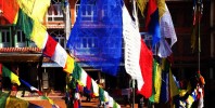 Prayer flags at Boudhanath Stupa kathmandu nepal