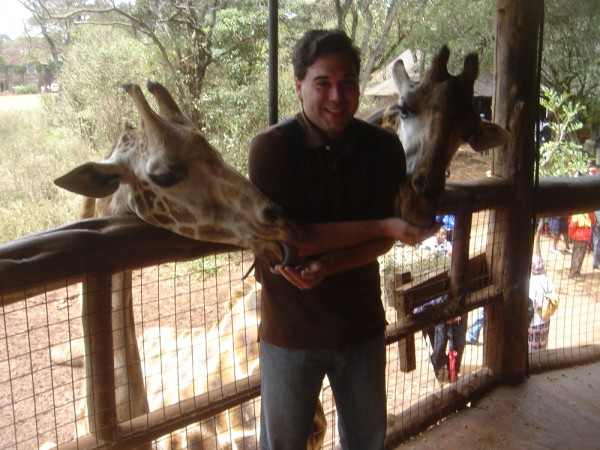 Dave having fun with some giraffe at the Langata Giraffe Center in Nairobi Kenya.  Check out that tongue! 