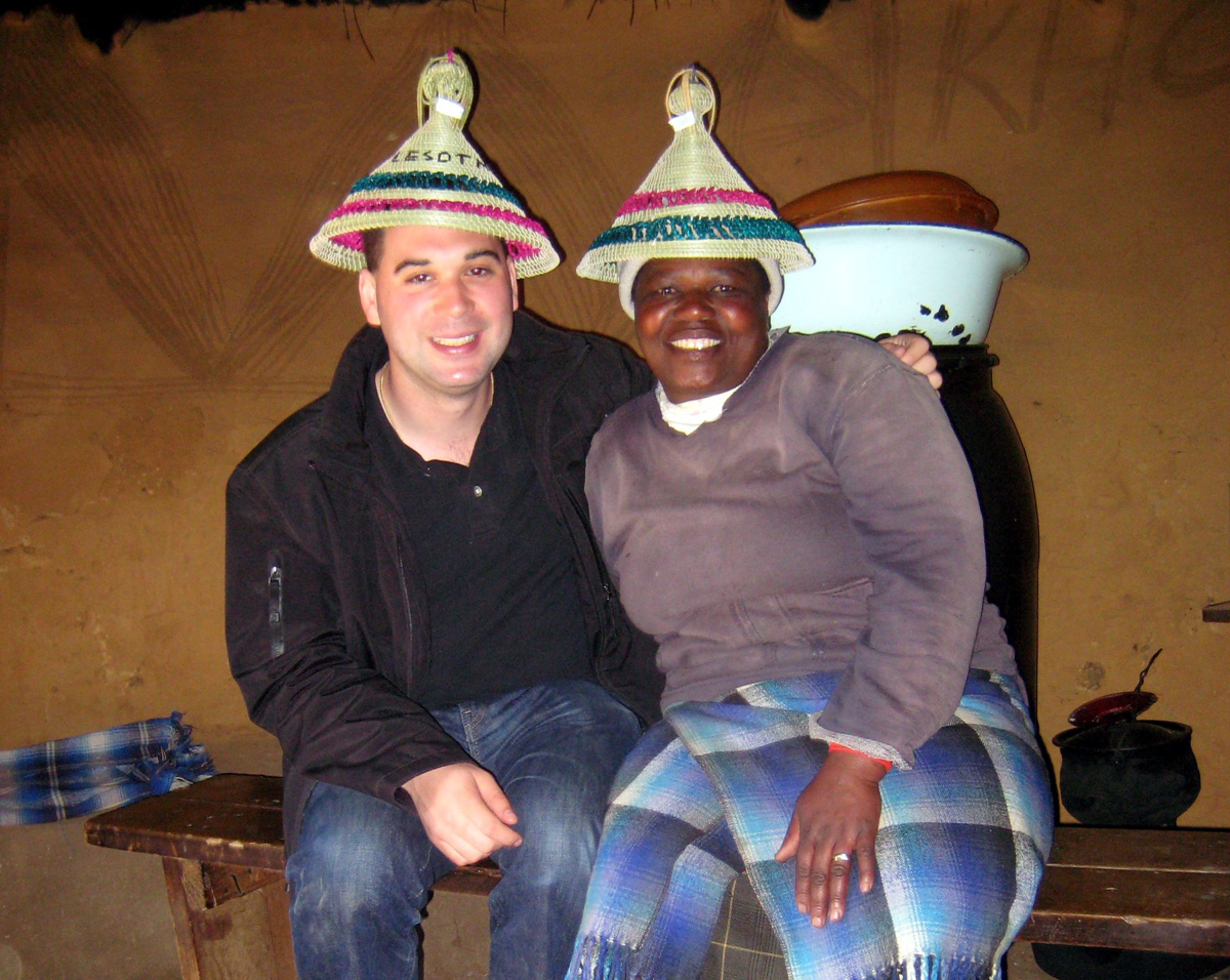 Me and my Basotho friend in her hut in Lesotho