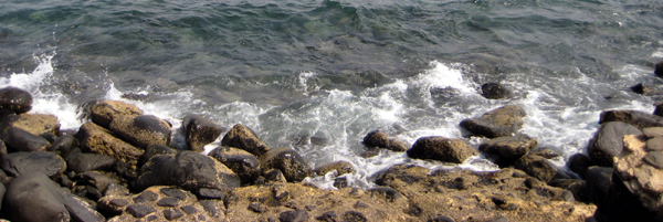 Waves crashing in Senegal