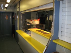 Cafe car aboard Indian Pacific "Red" class