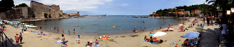 A panorama of the city of Collioure, France