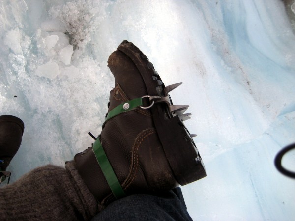 Good luck walking on a glacier without using these.  Crampons make it possible to walk more then two steps without a face full of ice.