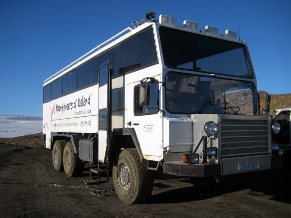 Monster-Truck-Bus is the only way to get down to the glacial ice