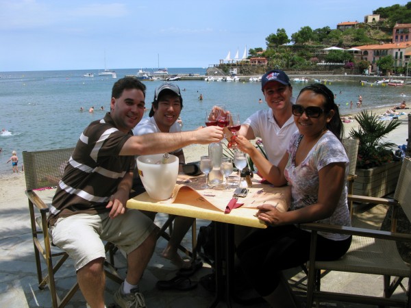 The only thing better then food, wine and the sea is sharing it all with good friends in Collioure