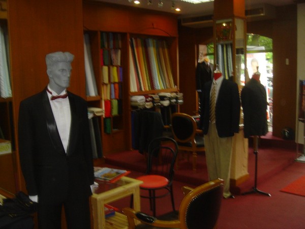 Inside the shop where the shelves are covered with nothing but fabric choices