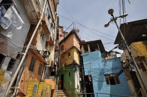 Favelas are not planned communities, they often times grew in a very haphazard and unplanned way