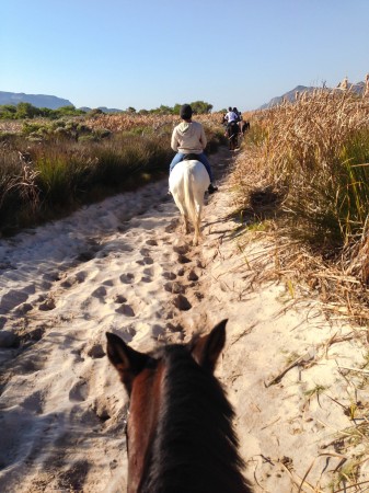 Crossing the dunes on to Noordhoek beach on horseback