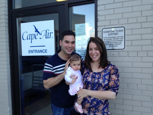 Our little family outside Cape Air's lounge at Westchester County Airport just 35 minutes from New York City.