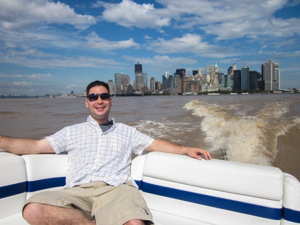 Lower Manhattan as we approach the Statue of Liberty