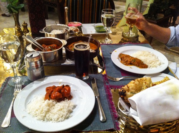 Indian food at The Moghul Room at The Mena House in Giza, Egypt