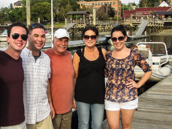 The five of us back on Long Island after a successful day of 'Urban Boating'