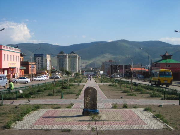 Pathway Away From Gandantegchenling Monastery Towards City and Hills