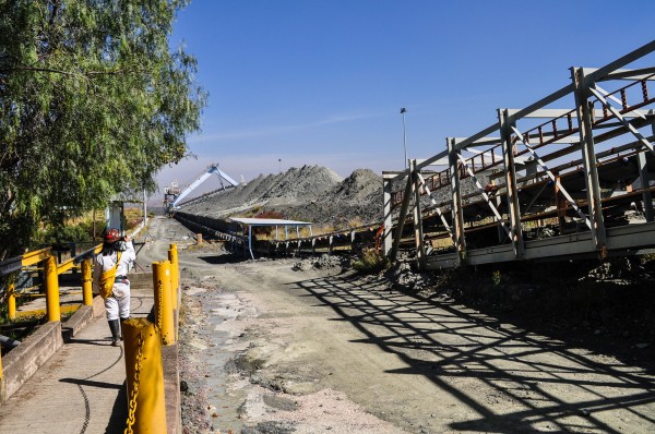 Massive piles of unprocessed kimberlite waiting to reveal their hidden diamonds