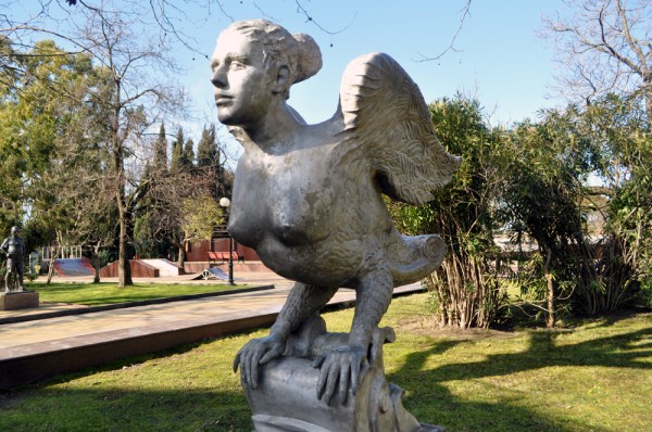This is one of my favorite sculptures that I came across in Sochi. It's a mythical Greek monster called a "Harpy" which as a rule is supposed to be ugly. I think this one is quite beautiful. 