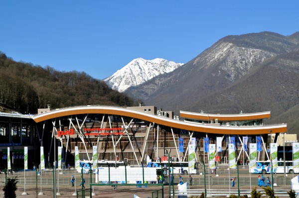 The main train station at Krasnaya Polyana connecting the Mountain Cluster to the rest of Sochi