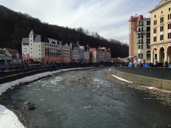 Rosa Khutor is divided by a river that makes the area all the more picturesque