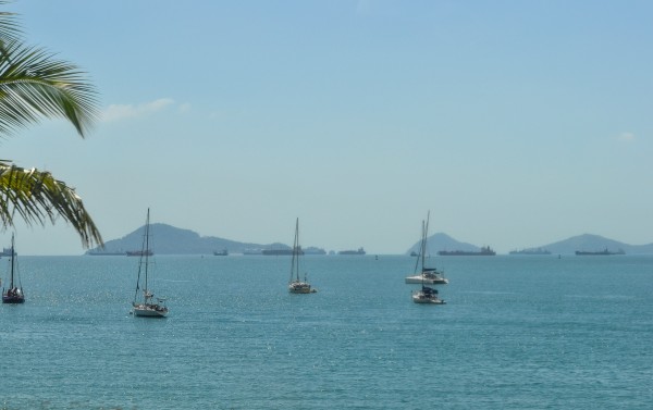 Those islands in the distance aren't natural. They were created with the earth removed from the Canal.