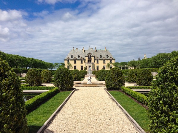 The lovely Oheka Castle Gardens sit beside the castle itself