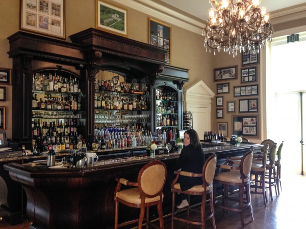 Chandra enjoys a drink at the Castle bar!