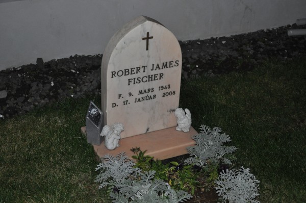 The grave of chess master Bobby Fischer sits outside the town of Selfoss in the front yard of a tiny church and is super creepy