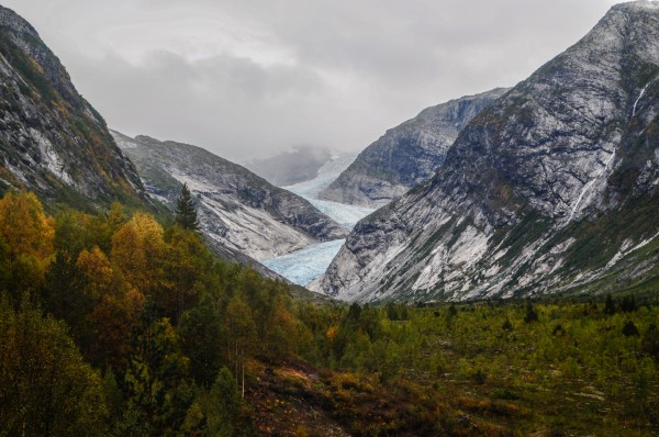 Nigardsbreen glacier nestled within its Norwegian landscape