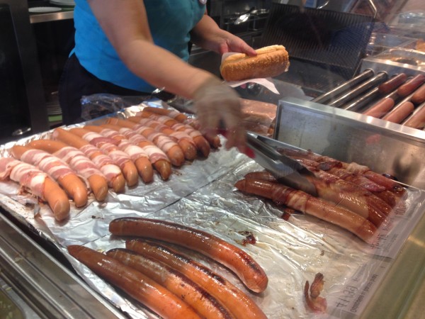 Hotdogs Wrapped in Bacon