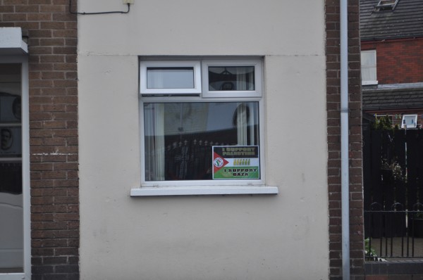 Pro Gaza Signs in Belfast's Catholic Area