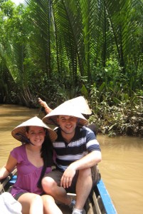 Chandra & Dave on Mekong River Delta Vietnam