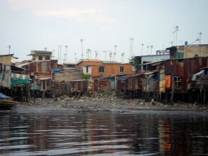 Poverty on the Black River Mekong Vietnam