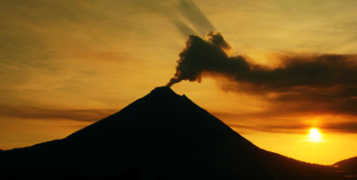 Arenal Volcano Erupting in Costa Rica