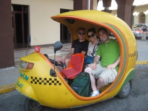 Riding in Coco Taxi in Havana Cuba