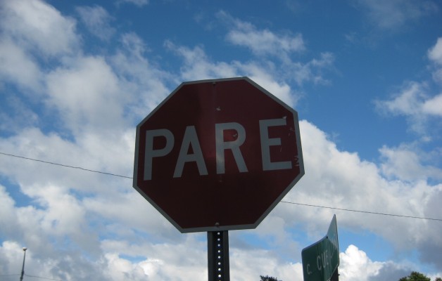 Stop sign in San Juan Puerto Rico