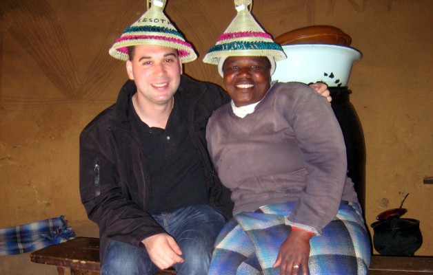 Me and my Basotho friend in her hut in Lesotho