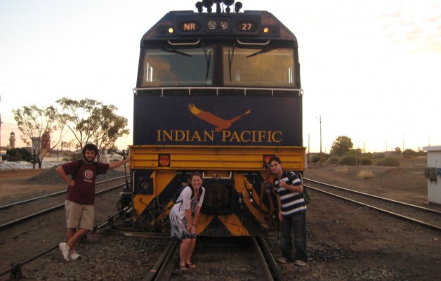 Taking a moment with the Indian Pacific locomotive in Broken Hill