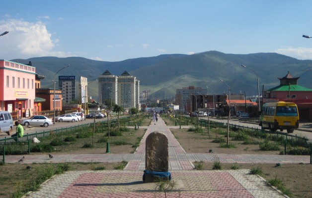 Pathway Away From Gandantegchenling Monastery Towards City and Hills